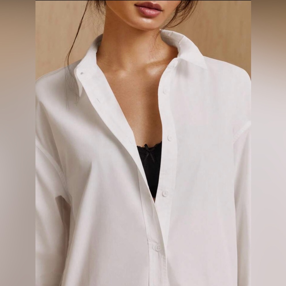SHEIN X MONSE Side-Laced Button-Down Shirt Dress - Picture 5 of 9